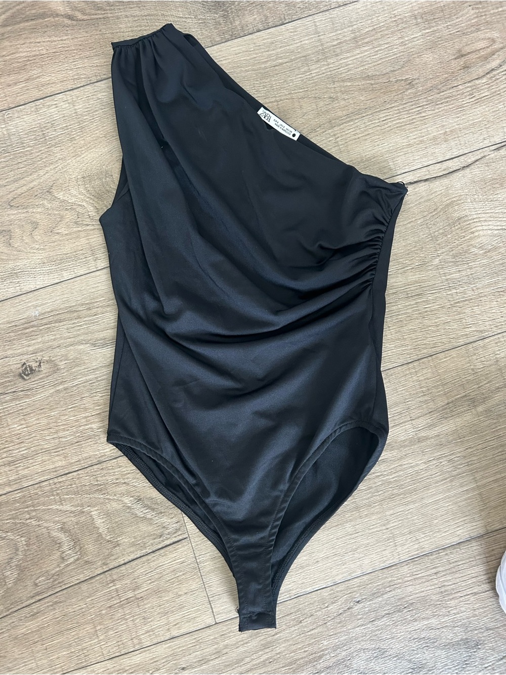 Zara Black One-Shoulder Bodysuit